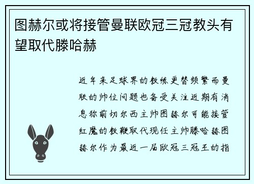 图赫尔或将接管曼联欧冠三冠教头有望取代滕哈赫